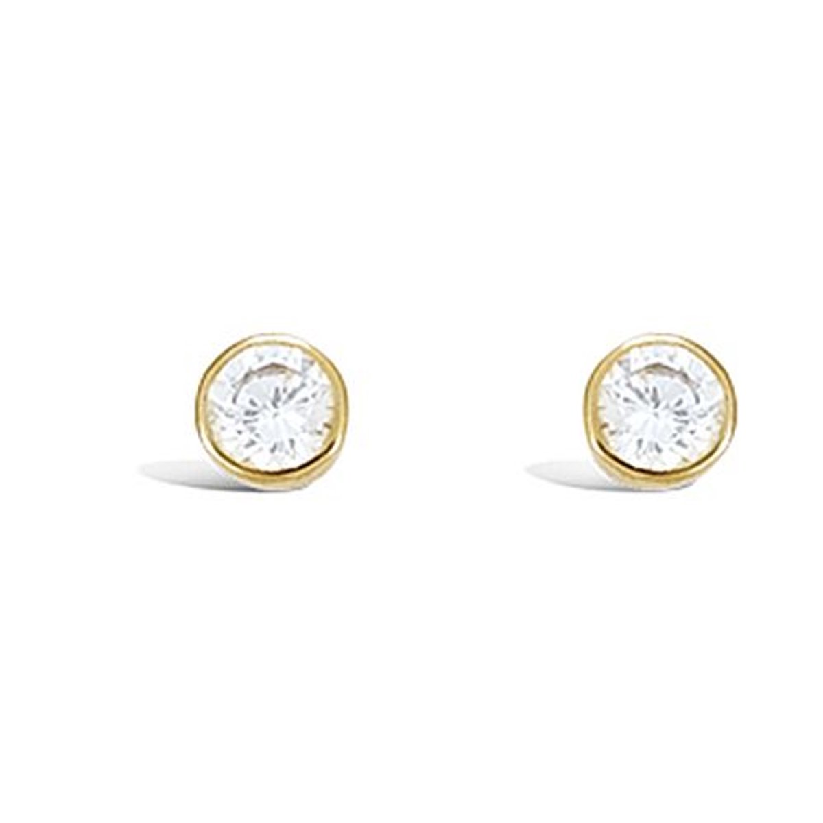 CHIVAL 18K Vergulde Oorbellen – Core – Tijdloos, 5mm, Elegant, Klein, Hypoallergeen, Luxe, Romantisch, Verfijnd, Stekers, Knopjes, Zirkonia, Cadeau voor Haar, Sieraad, Geschenkverpakking, Rond