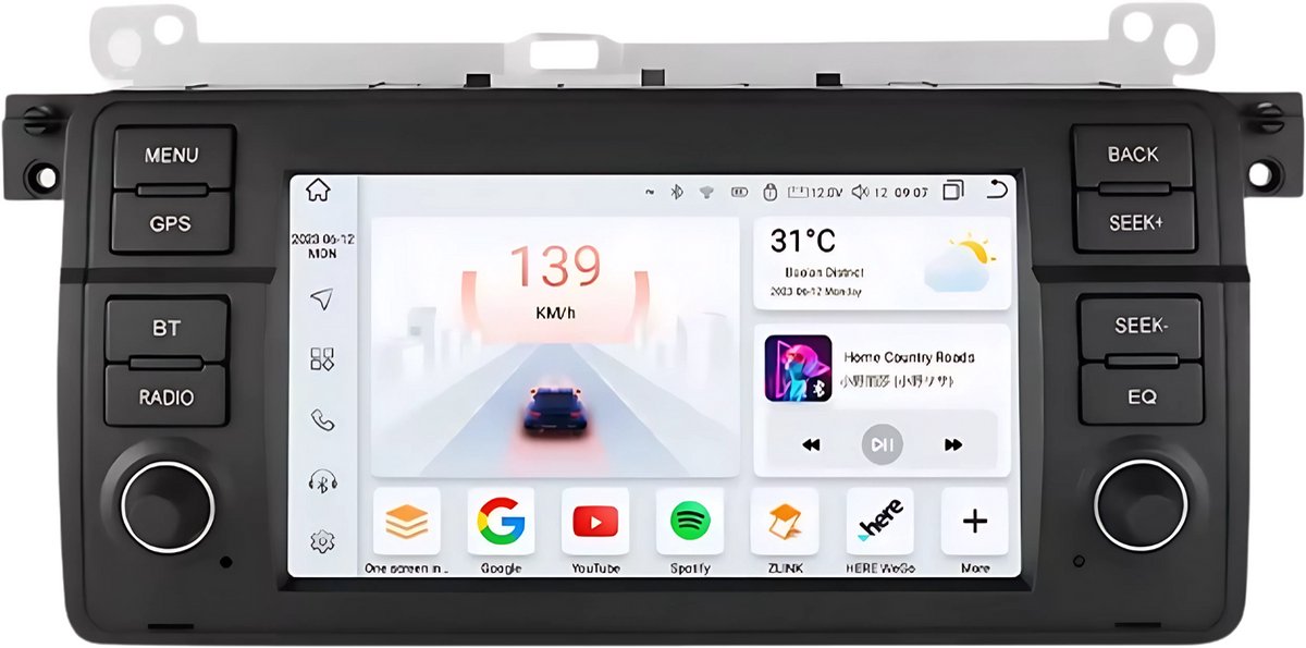 Autoradio met bluetooth - Carplay - Voor BMW E46 M3 318/320/325/330/335 & Rover 75 - Geschikt voor Apple en Android - Stereo - Navigatie - Navigatiesysteem auto - 8GB 128GB