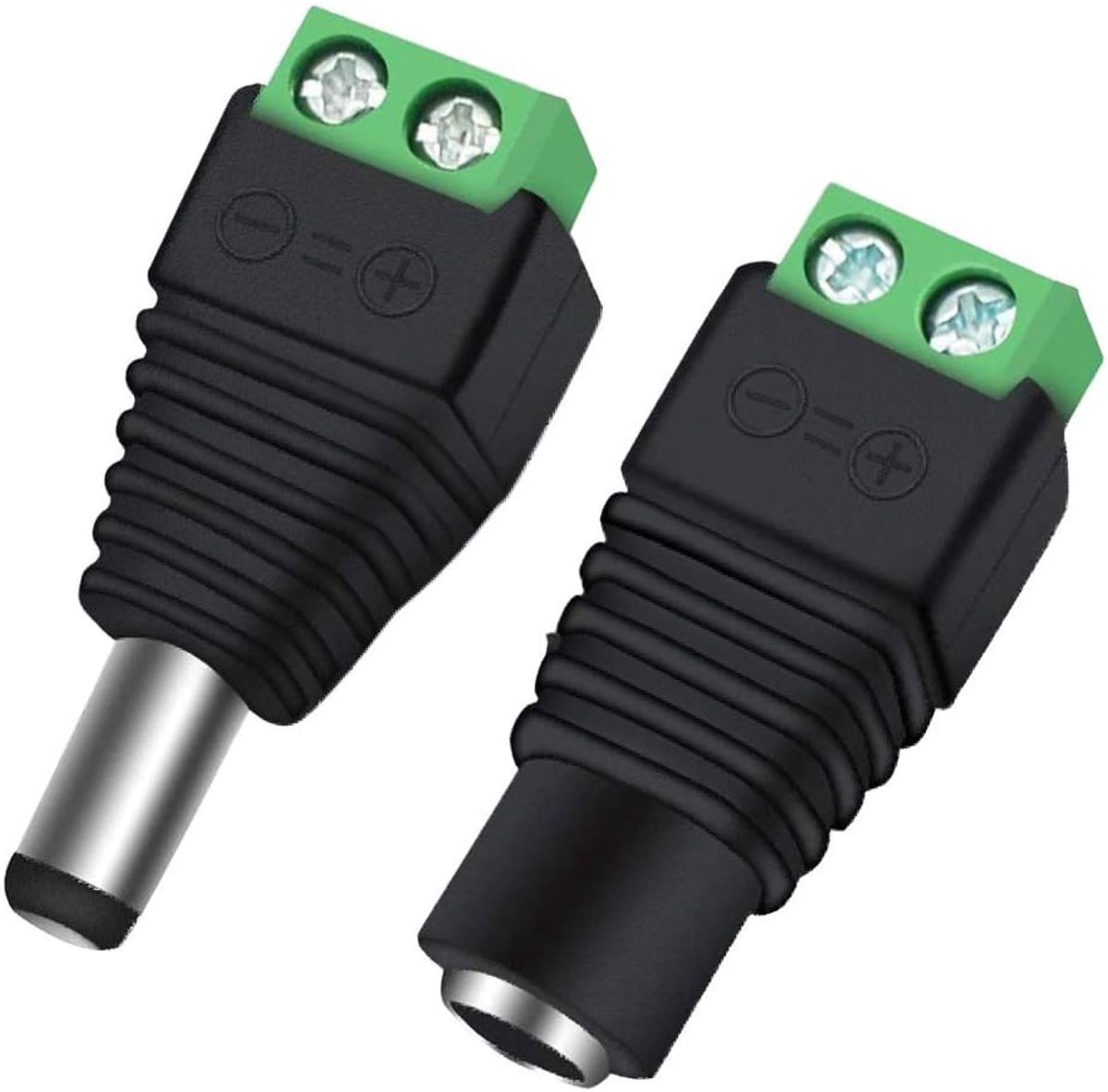 DC Voeding Connector set - 2.1x5.5mm - Schroefbaar - Male + Female