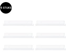 Purepeak LP Houder Set 6 Stuks Inclusief Bevestigingsmateriaal - LP Houder Opbergsysteem aan Muur - Transparant