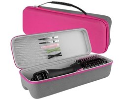 Linkidea Harde reiskoffer voor Revlon föhnborstel, hot tools one-step föhn en volumizer styler, heteluchtborstel draagtas doos (rozerood)