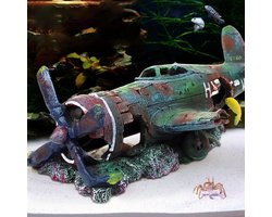 Aquarium decoraties - Niet-giftige Polyhars Huisje, Verbroken Vliegtuig Landschap Decoratie, Aquarium Habitat