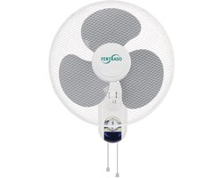 Fertraso Wandventilator Ø40cm met touw, Trekschakelaar, wall fan met touw, ventilator met trekschakelaar, zwenkbaar muur ventilator, stille muur fan met touw, fertraso