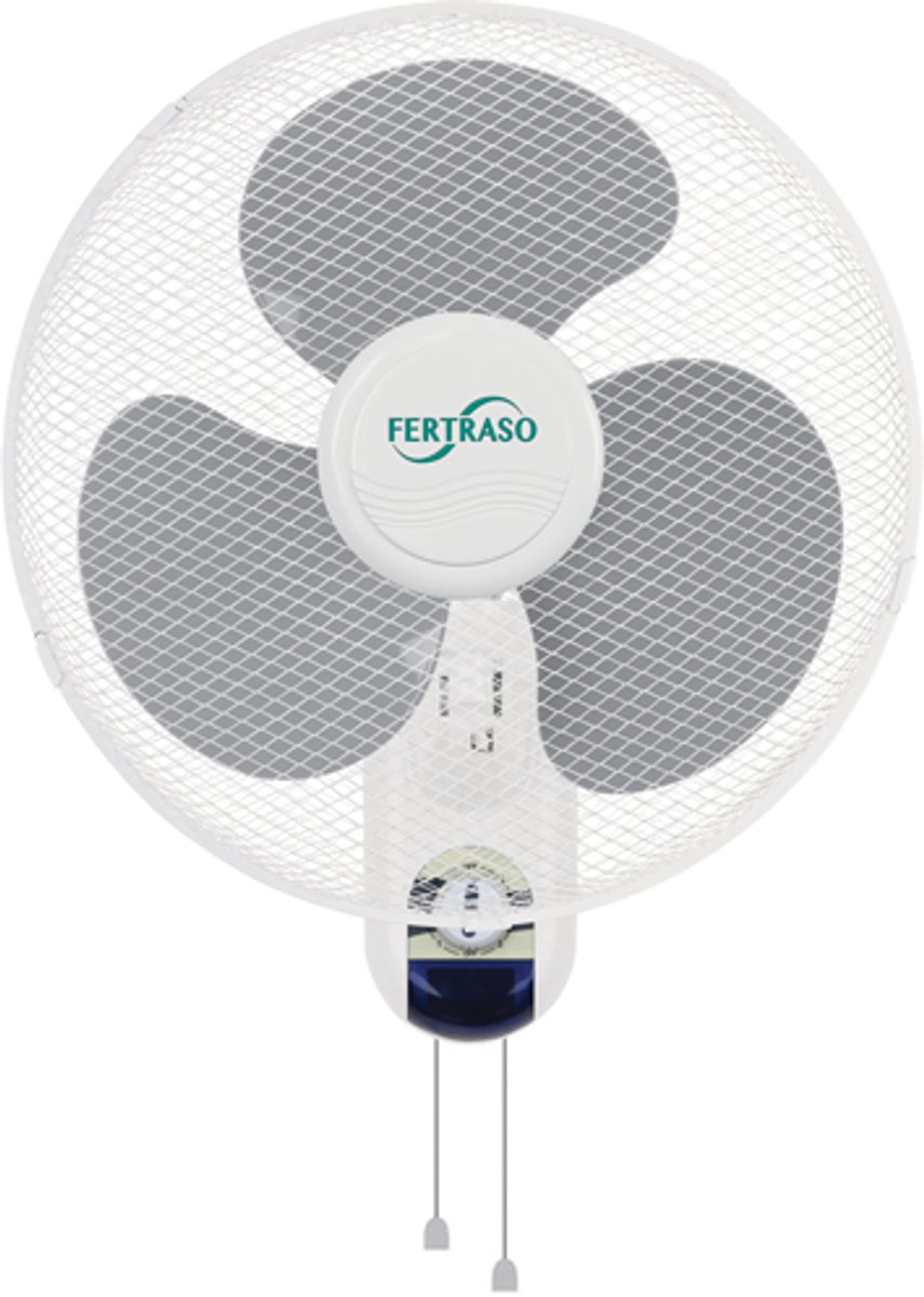 Fertraso Wandventilator Ø40cm met touw, Trekschakelaar, wall fan met touw, ventilator met trekschakelaar, zwenkbaar muur ventilator, stille muur fan met touw, fertraso