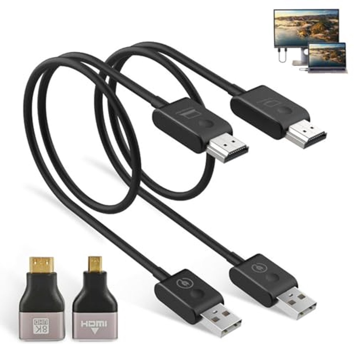 Draadloze HDMI Zender en Ontvanger 1080p tot 50m - Videoprojectie voor Monitor, PC, HDTV, Camera, PS4