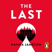 Boek met de titel 'THE LAST' in witte letters op een rode achtergrond. Een afbeelding van een gebouw met bomen.