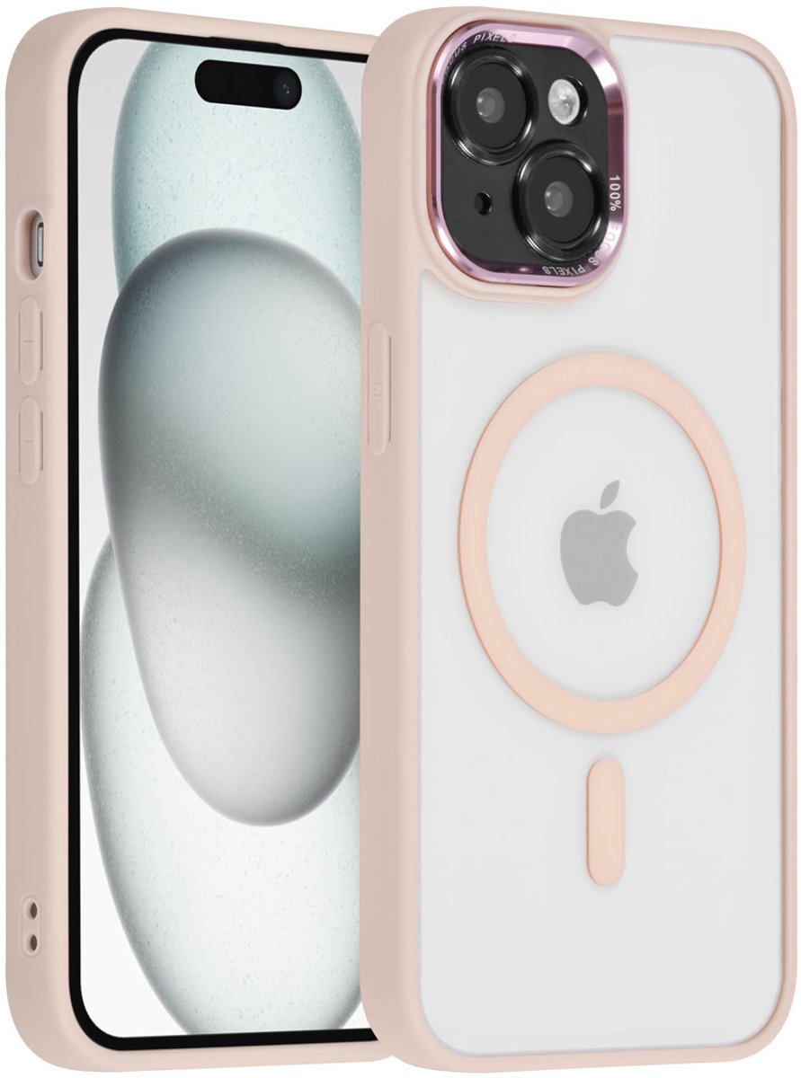 UNIQ Accessory Back Cover - Apple iPhone 15 - Roze - MagSafe Compatible - Schokabsorberend