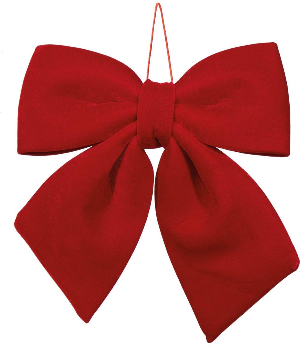 Strik rood - Fluwelen rode strik - 30 x 30 cm - Topping voor cadeau's - Grote decoratiestrik - Luxe Decoratiestrik
