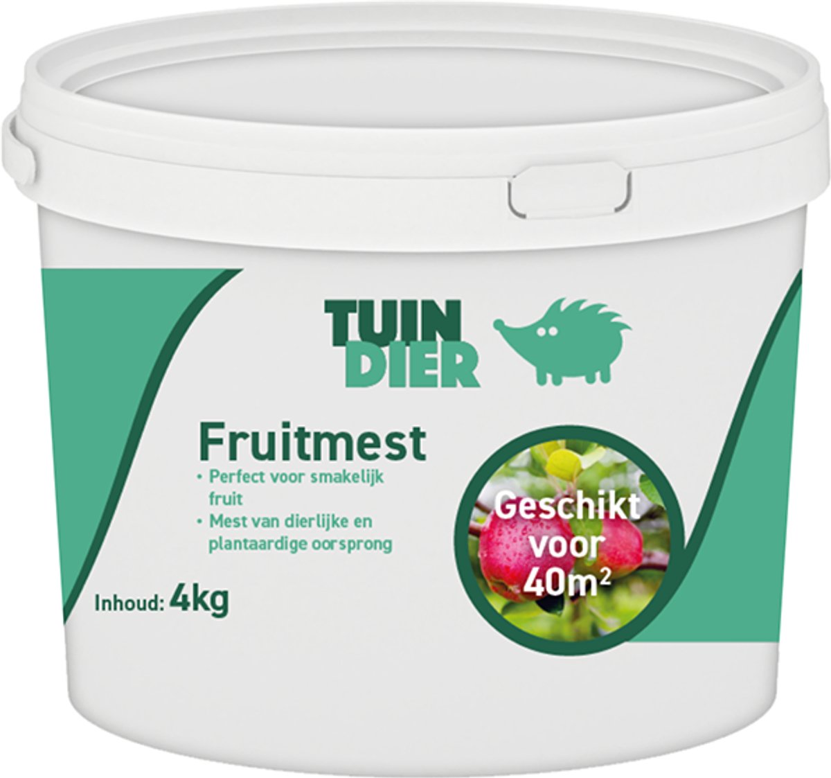 Fruit mest | TUIN-DIER® | Fruitmest | Fruit voeding | Fruit meststof | 100% natuurlijk | In handige bewaaremmer | 4.000 gram | 4 kilogram