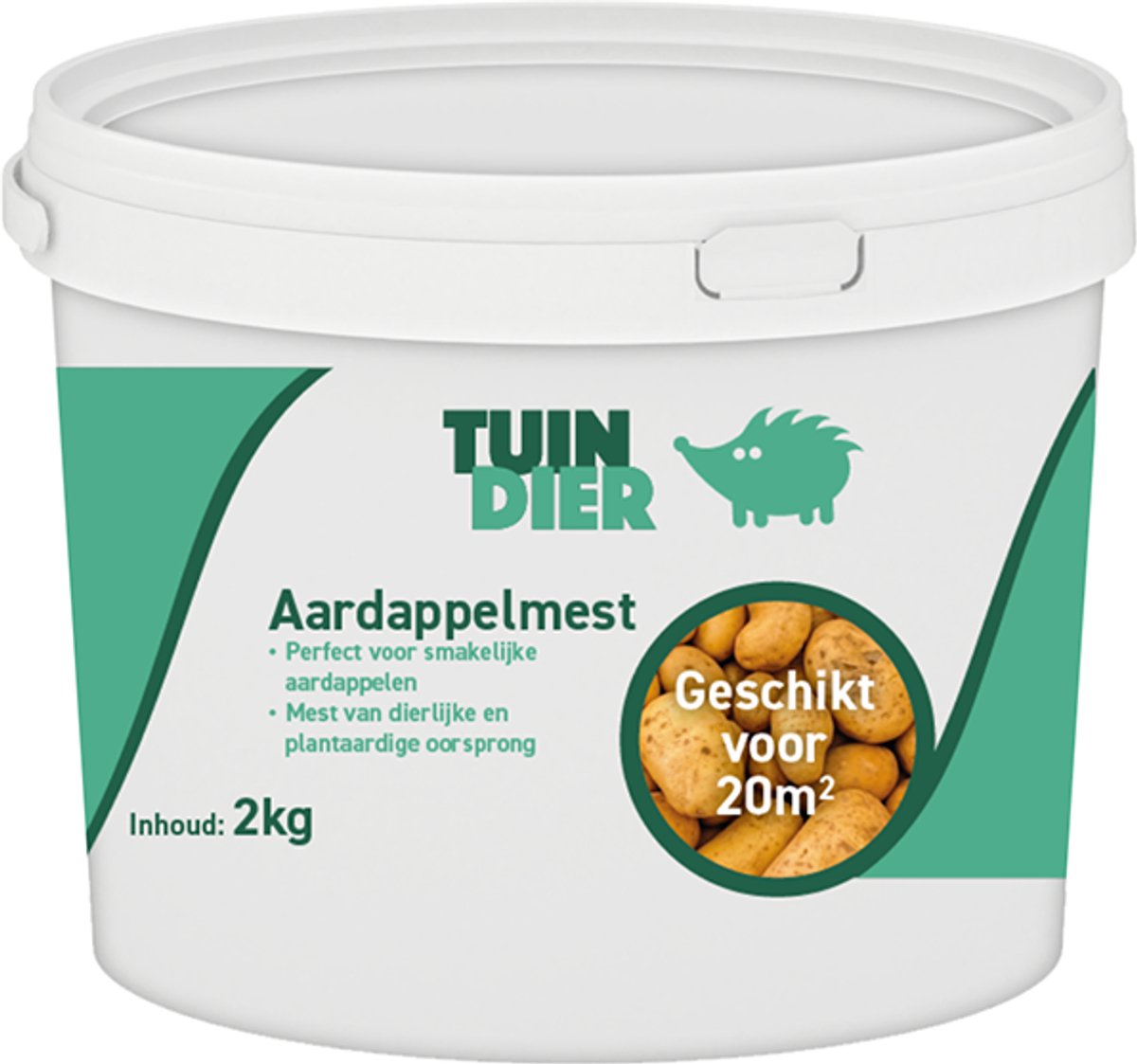 Aardappel mest | TUIN-DIER® | Aardappel meststof | Aardappel voeding | Aardappelmest | 100% natuurlijk | In handige bewaaremmer | 2.000 gram | 2 kilogram