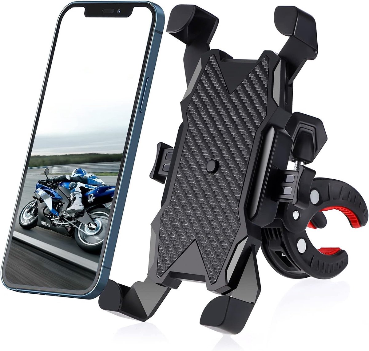 Fiets-mobiele telefoonhouder - Mobiele telefoonhouder - Motorfiets - Anti-val en anti-vibratie - Slot mobiele telefoon - 360 rotatie - Buitenfietshouder - ANMI
