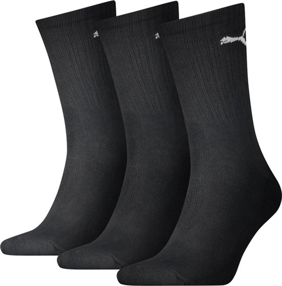 PUMA Sokken Heren – 3-paar Sportsokken Regular Crew Zwart