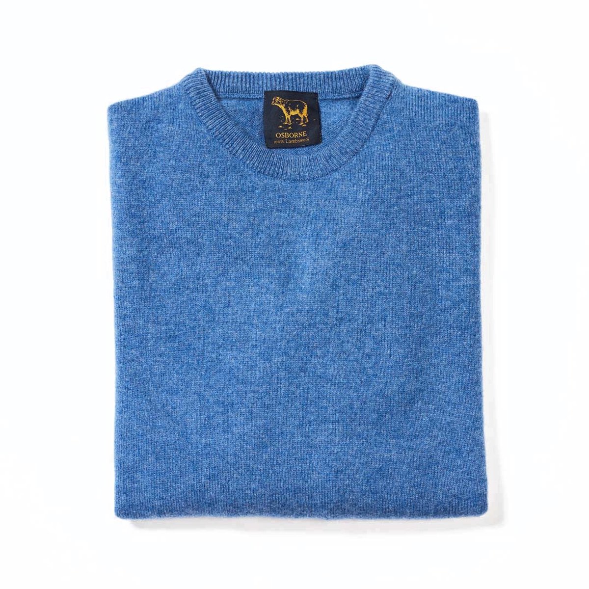 Osborne Knitwear Trui met ronde hals - Sweater heren in Lamswol - Pullover Heren - River - 4XL