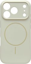Casemania Hoesje Geschikt voor Apple iPhone 17 Pro - Ivory Wit - Zachte Liquid Siliconen Magnetisch Back Cover Case - Geschikt voor MagSafe - Telefoonhoesje met Camera Bescherming