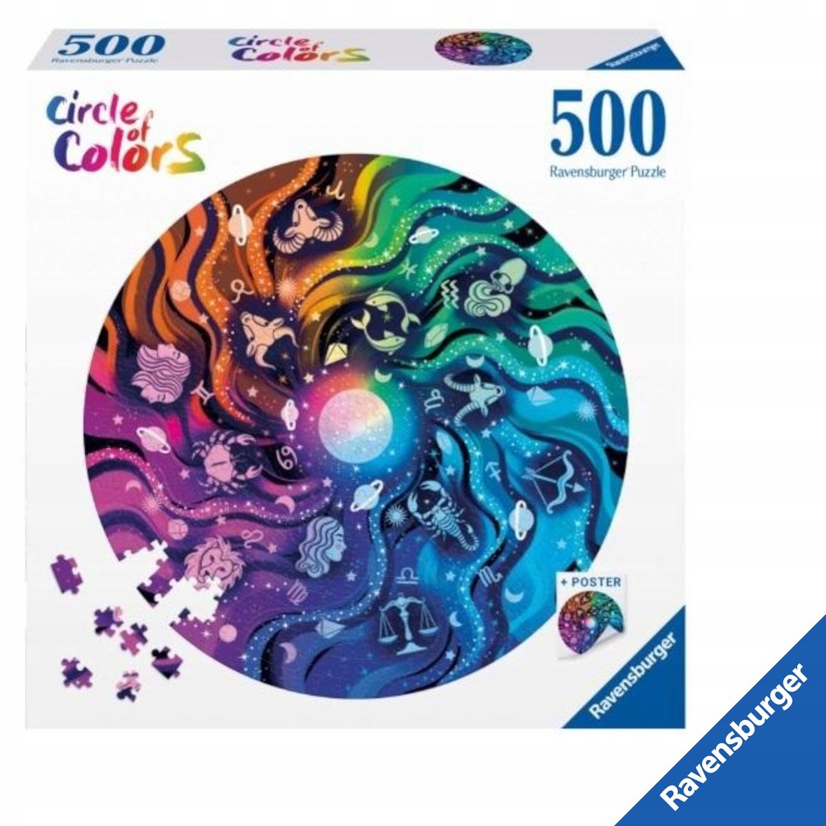 Ravensburger Ronde Puzzel 500 Stukken - Kleurenpalet Astronomie