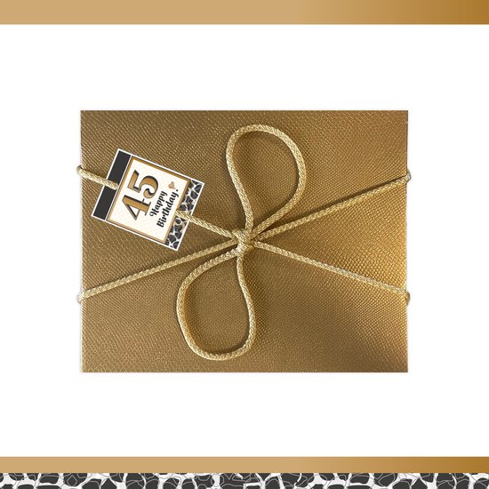 Geschenkset “45 Happy Birthday” - 13 producten - 1980 gram | Cadeau Verjaardag - Luxe wellness cadeaubox - Giftset Speciaal voor Haar - Gefeliciteerd - Verjaardag - Cadeaupakket - Gift Set Party - Verjaardagscadeau - Panter - Zwart