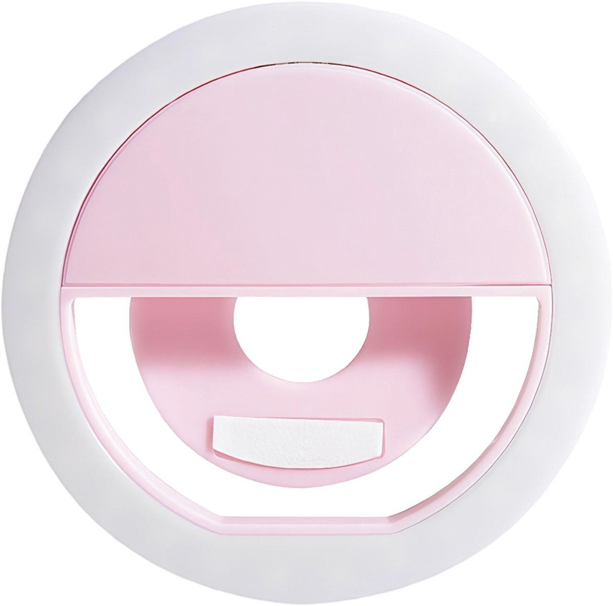 longziming -Draagbare Ringlamp – 180° Draaibaar – 3 Helderheidsniveaus – USB-C Oplaadbaar – Voor Smartphone & Laptop – roze – 1 Stuk