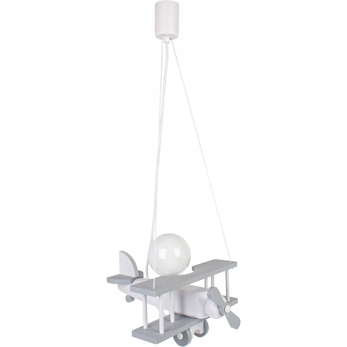 Hellux Vliegtuig Hanglamp Grijs/Wit Hout E27 70cm