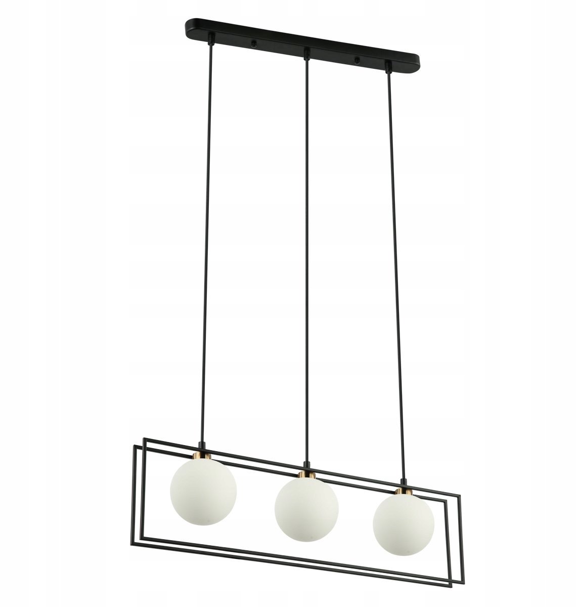 Italux GROSETTA PND-53423-3-BK Hanglamp - Zwart metaal en glas