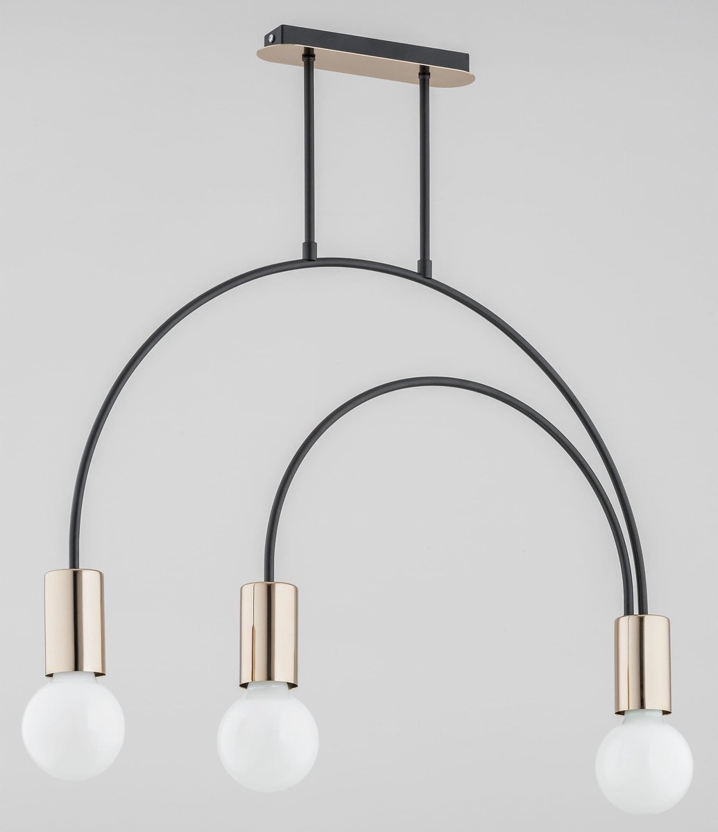 Alfa Harry plafondlamp 3xE27 zwart/goud - modern design