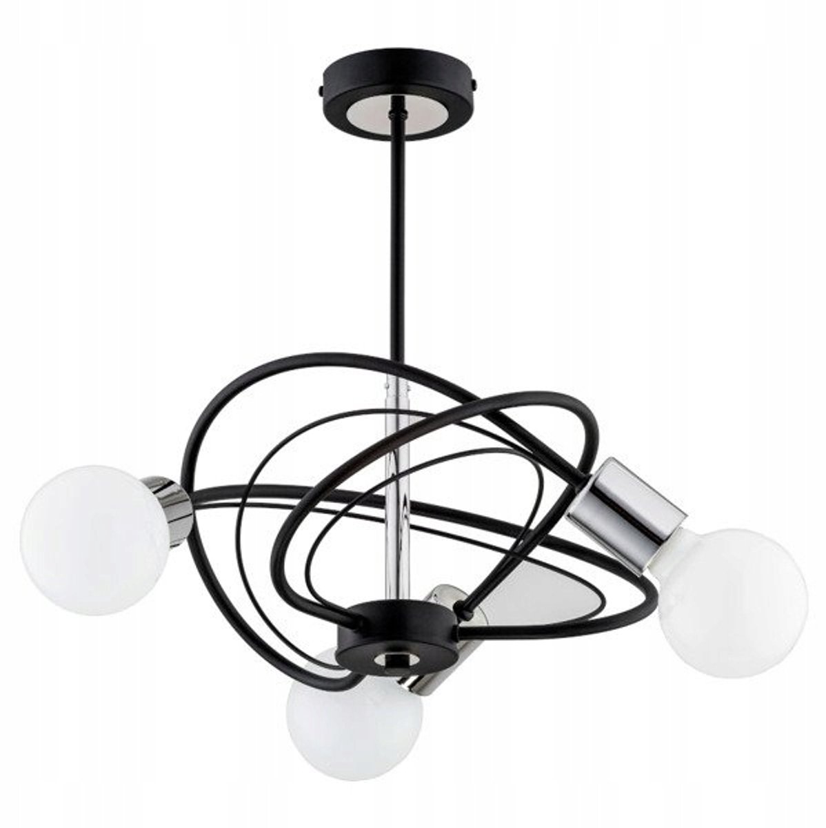 Alfa Luer Hanglamp Zwart/Zilver Loft 3x E27