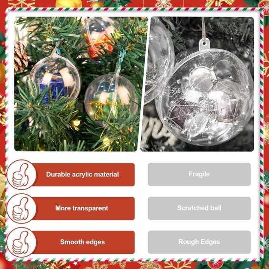 transparant - DIY kerstballen - set 10x st - D10 cm