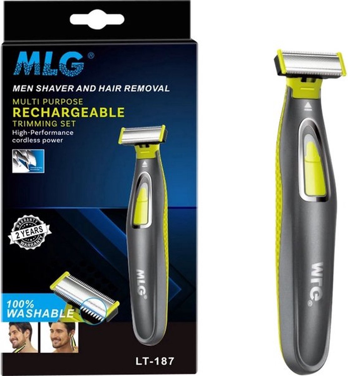 Elektrisch Scheerapparaat – Trimmer voor Mannen en Vrouwen – Nat & Droog Gebruik – 60-90 Min. Batterijduur – Waterdicht, LED-Verlichting & USB-Oplaadbaar – Inclusief Opzetstukken