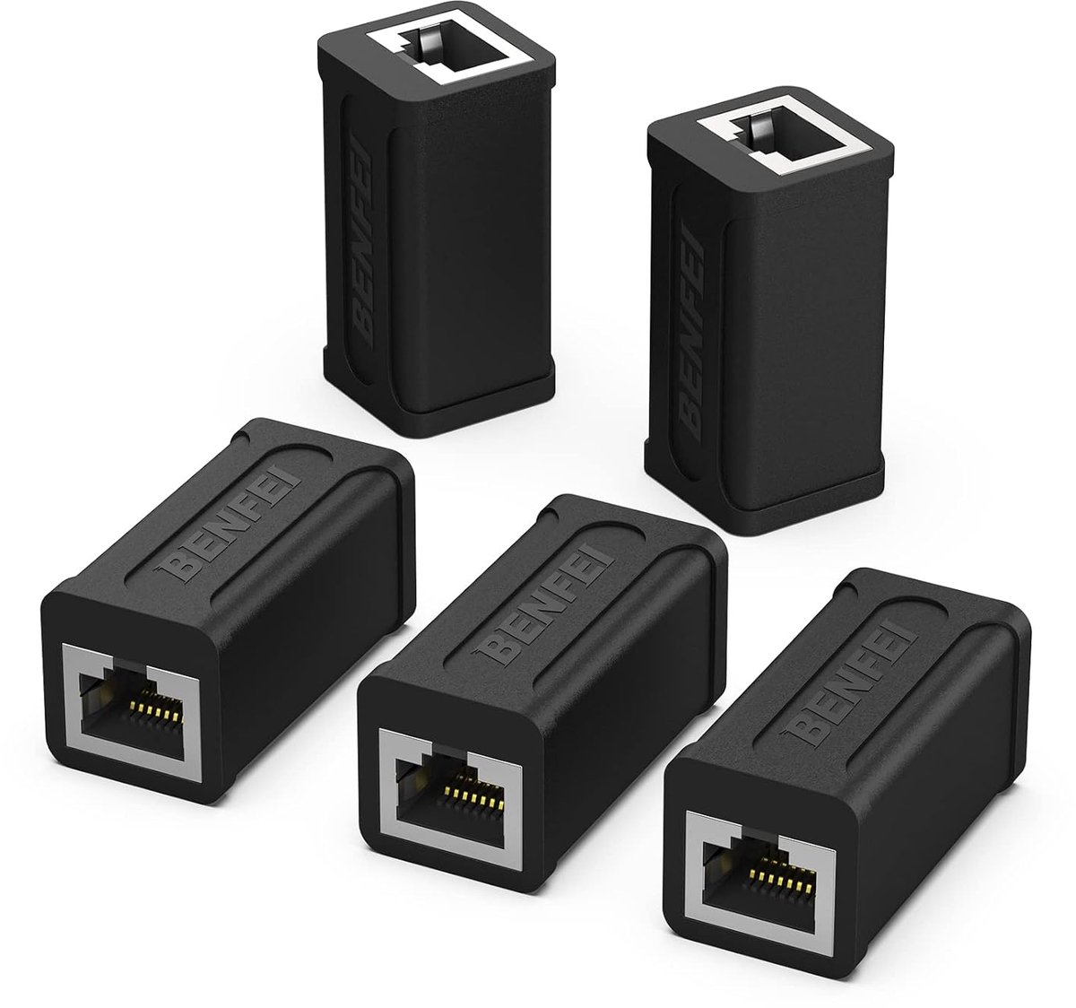 Benfei 5-Pack RJ45 Koppelstuk - Netwerk LAN internetkabel Verlengstuk - UTP Koppelstuk