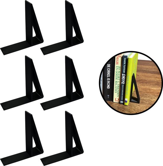 Boekensteunen - Zwart - 6 Stuks - Boekensteun - Boeksteun - Boekenhouder - Boekstandaard