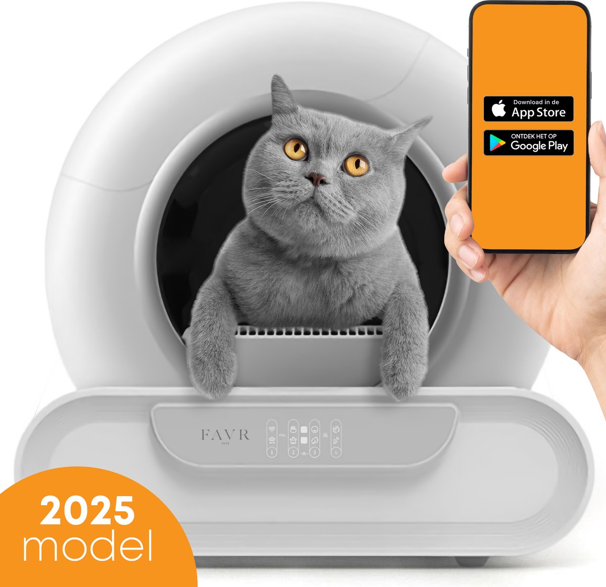 FAVR Pets Automatische Kattenbak - Zelfreinigende Kattenbak - Met App - Geschikt voor katten vanaf 1 KG