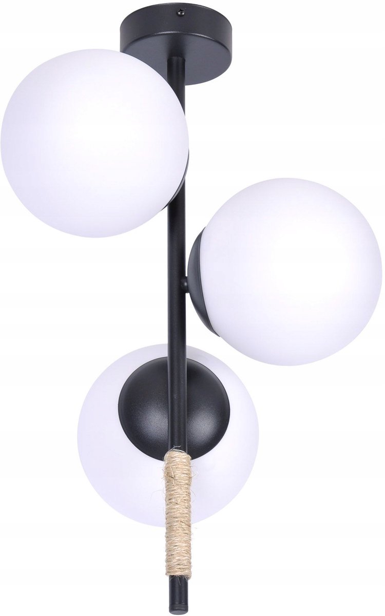 Kaja Tambo Plafondlamp 3x40W Wit/Zwart E27 - Stijlvolle Verlichting
