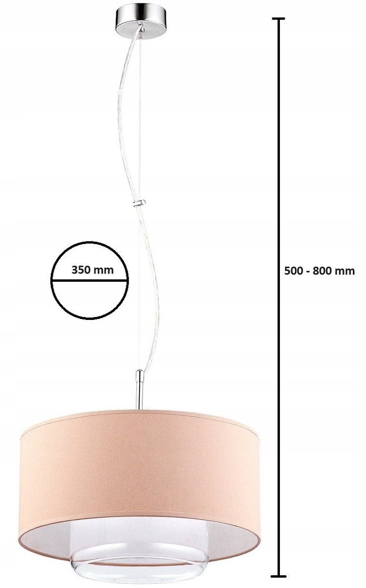 AVEO Cappuccino Hanglamp - 1 Lichtpunt, Transparante Kap