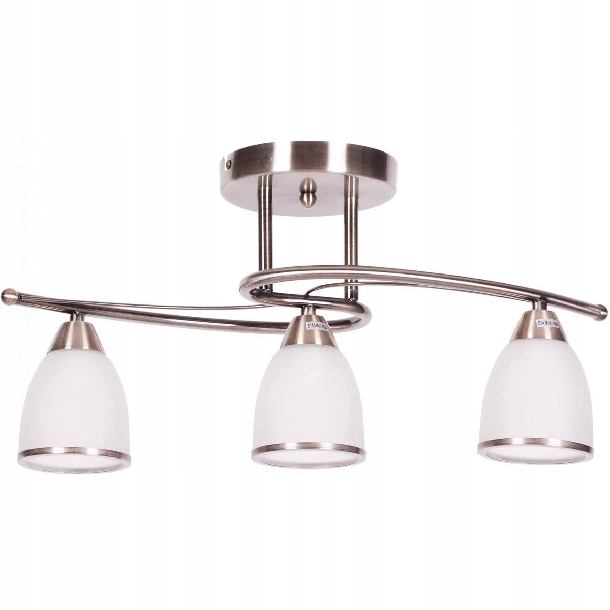 Klassieke Plafondlamp met Glazen Lampenkappen - 3 Lichtpunten