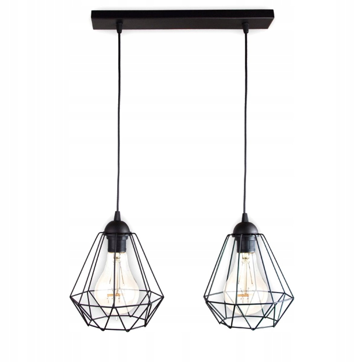 Hanglamp Metaaldraad Zwart E27 2x60W - Stijlvol Design