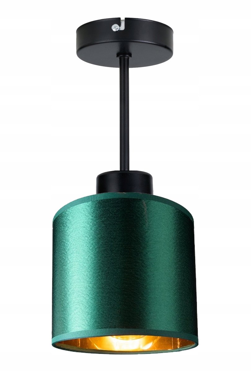 Hanglamp Plafondkap Groen-Goud met Stoffen Kap E27
