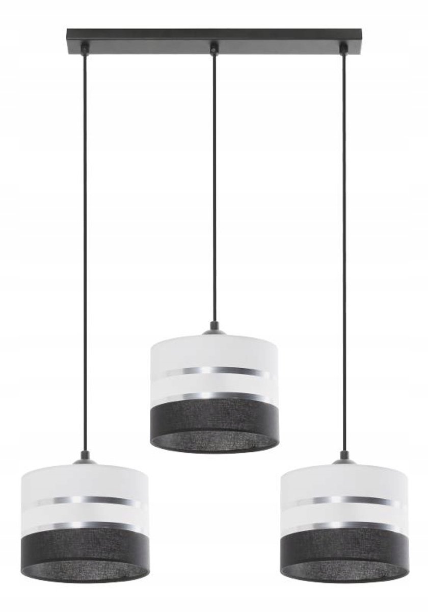 Nemia Hanglamp 3L E27 Zwart/Wit Modern
