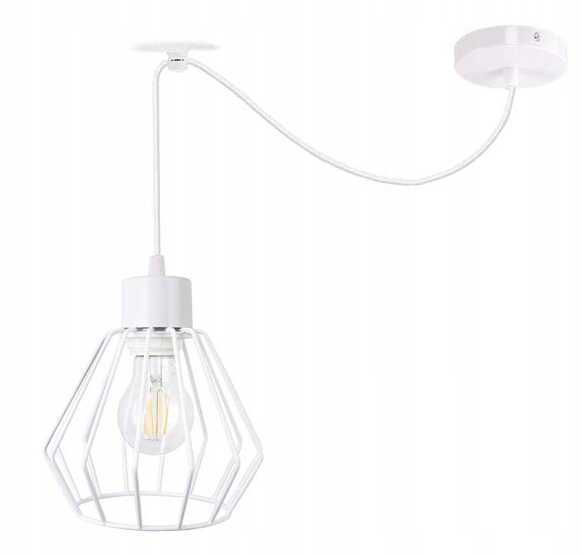 Hanglamp Zwis Loft E27 Spider Wit Metaal