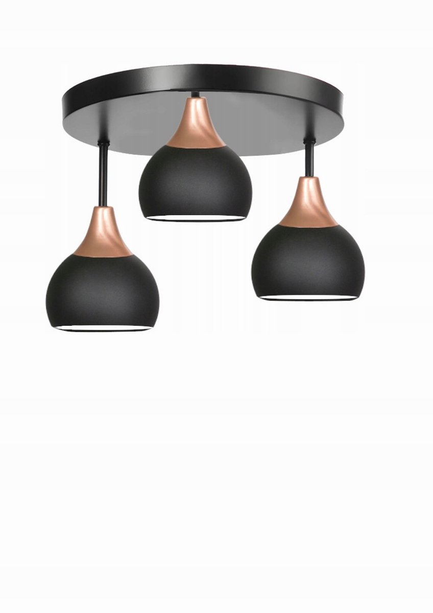 Moderne hanglamp PRETTY 2-202P - Zwart/Koper, 3xE27