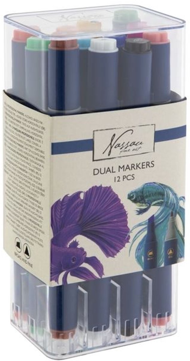 Alcoholmarker nassau duopunt 12 stuks assorti | 6 stuks