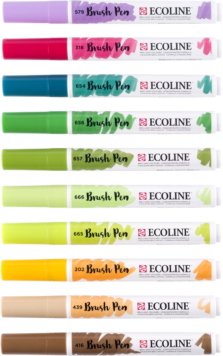 Brushpen talens ecoline set 10 stuks botanisch | 3 stuks