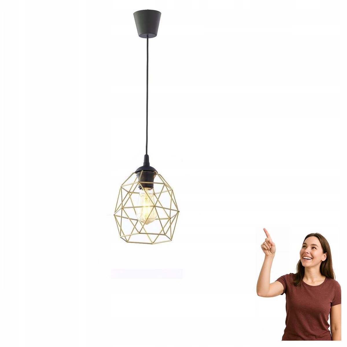 GALAXY Hanglamp Zwart/Goud 3456 - TK Lighting