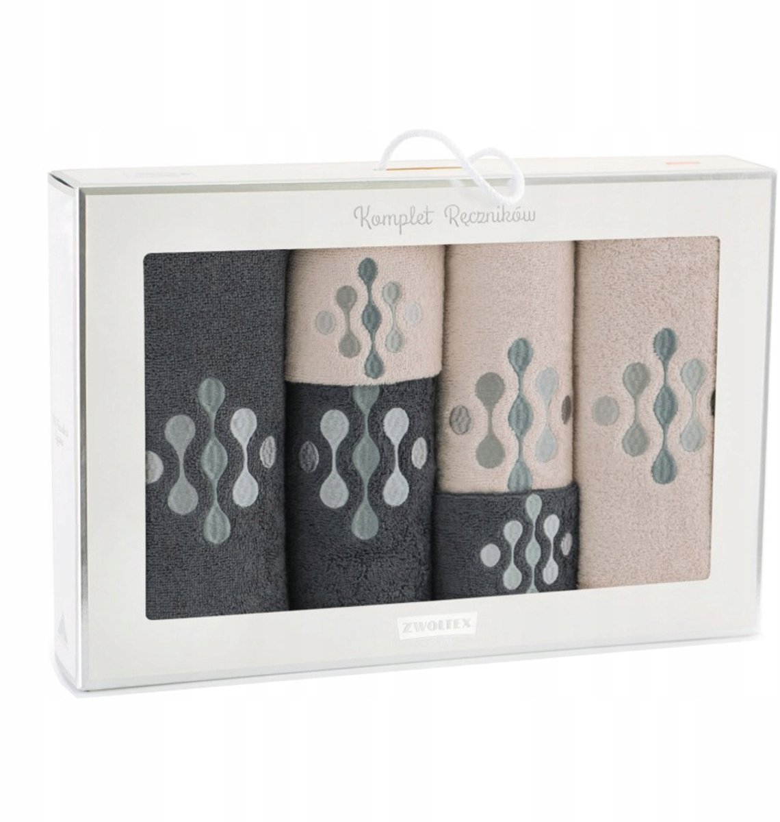 Zwoltex Badset 6 Delen - Luxe Egyptisch Katoen, Grafiet/Beige