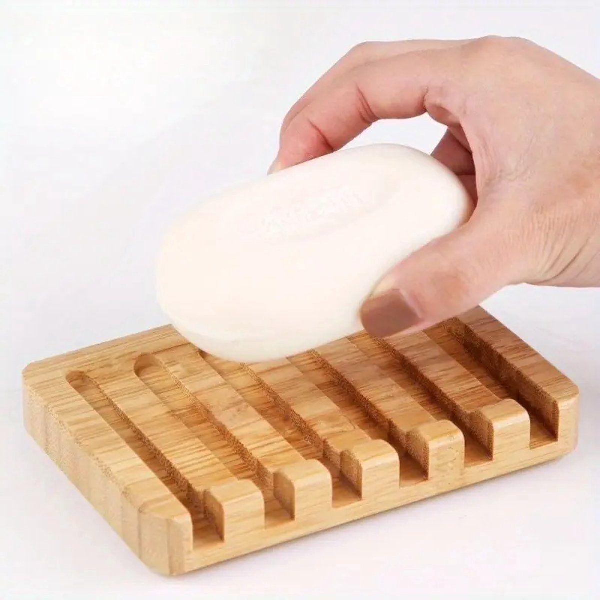 World2You® | Houten zeepbakje met gleuven | Hout | Natuurlijk | Badkamer | Keuken