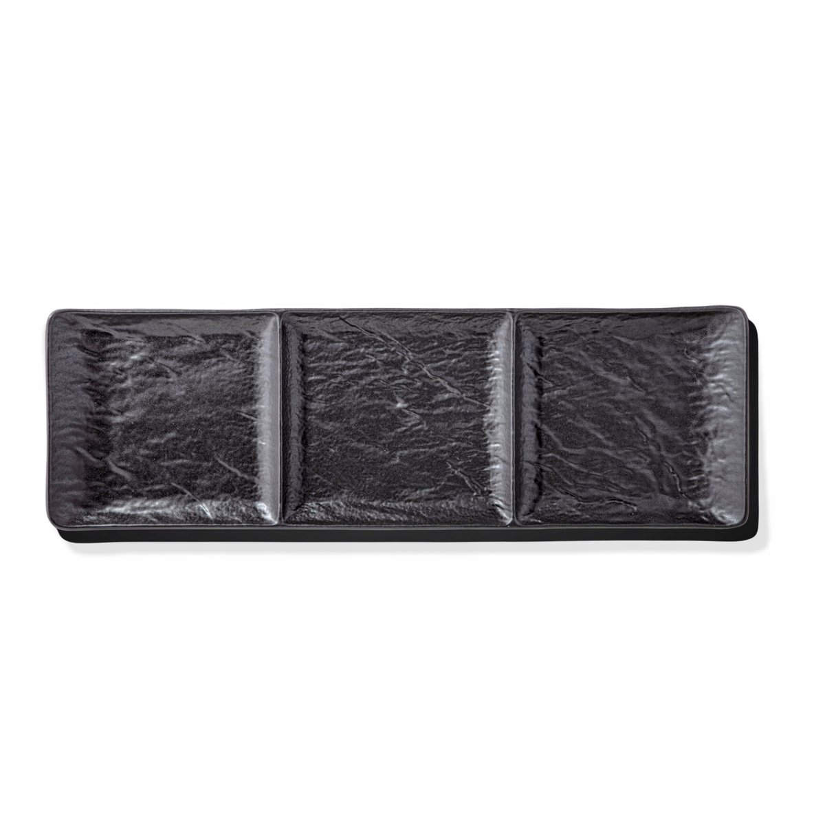 Wilmax Rechthoekige Porseleinen Serveerschal Zwart Mat 40,5x13cm
