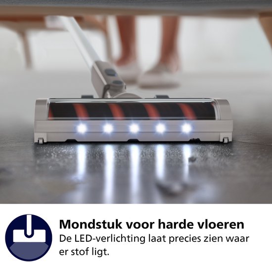 Philips Steelstofzuiger Draadloos XC2011/01 - Zuigmond met LED verlichting - Zonder Zak - Incl Handstofzuigerfunctie - Alle Vloertypen - Lichtgewicht