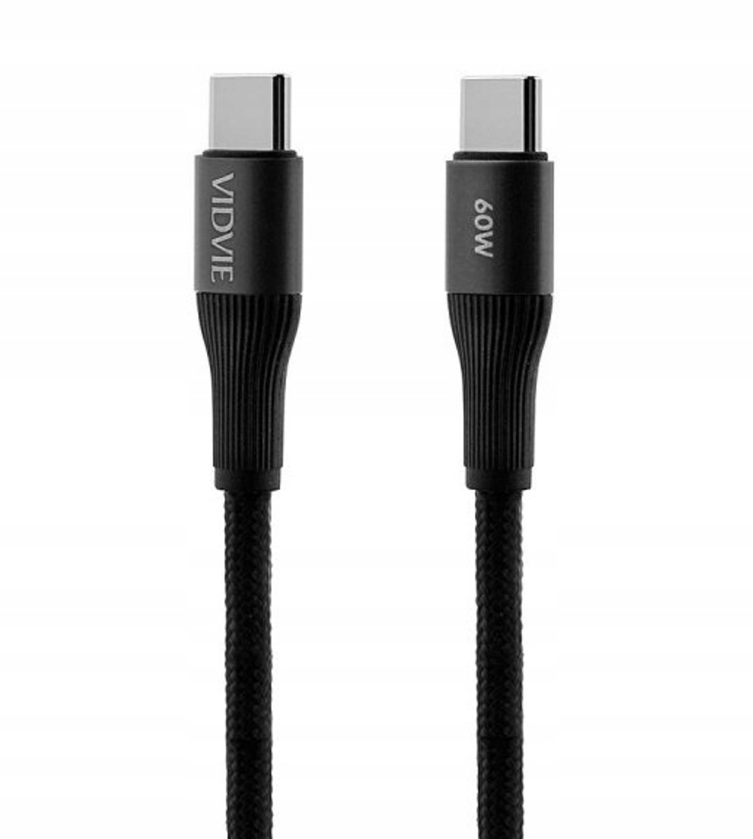 VIDVIE USB-C naar USB-C Kabel 60W Snelladen 3m Zwart