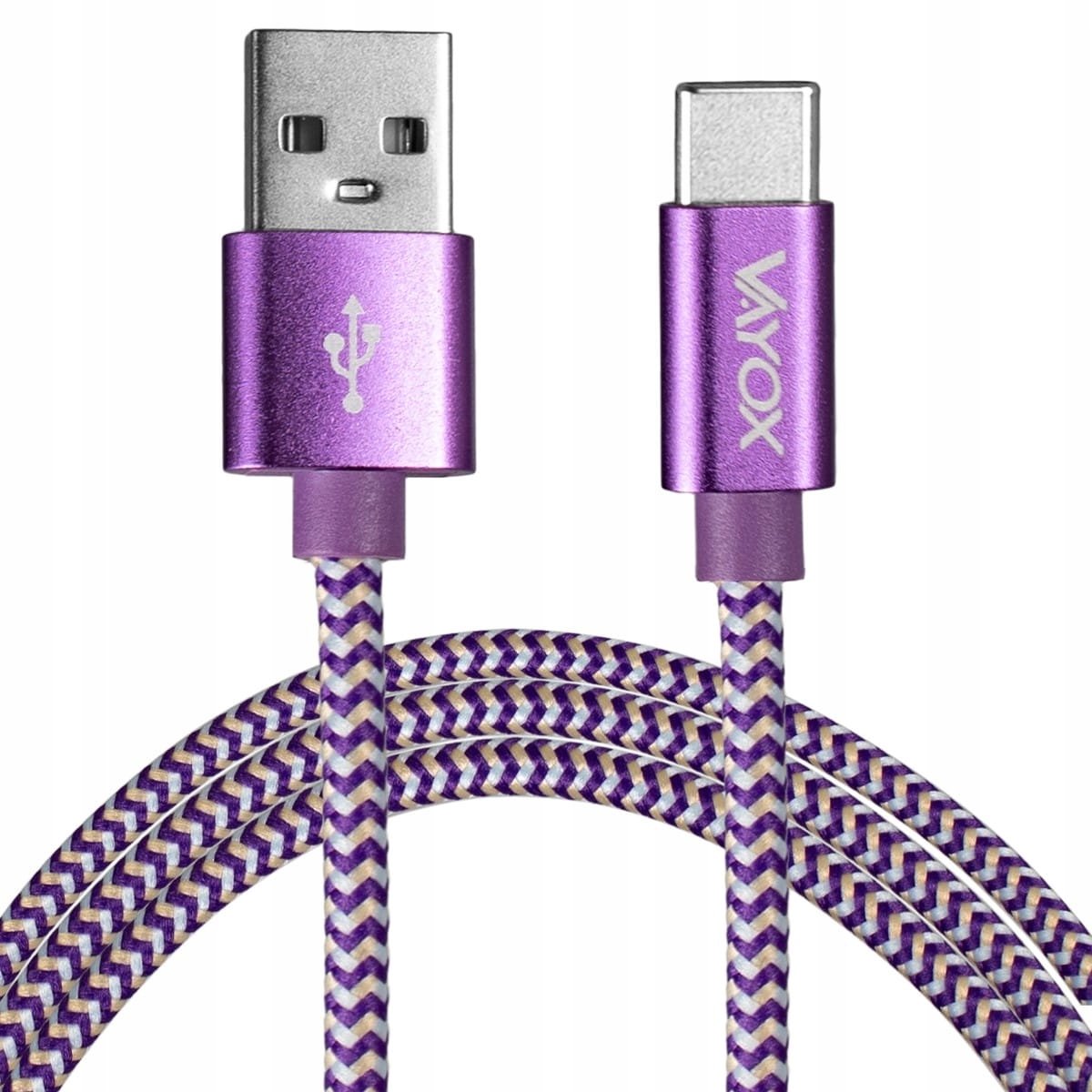 Vayox USB-C Kabel Paars 1,5m VA0146 - Nylon Oplossing