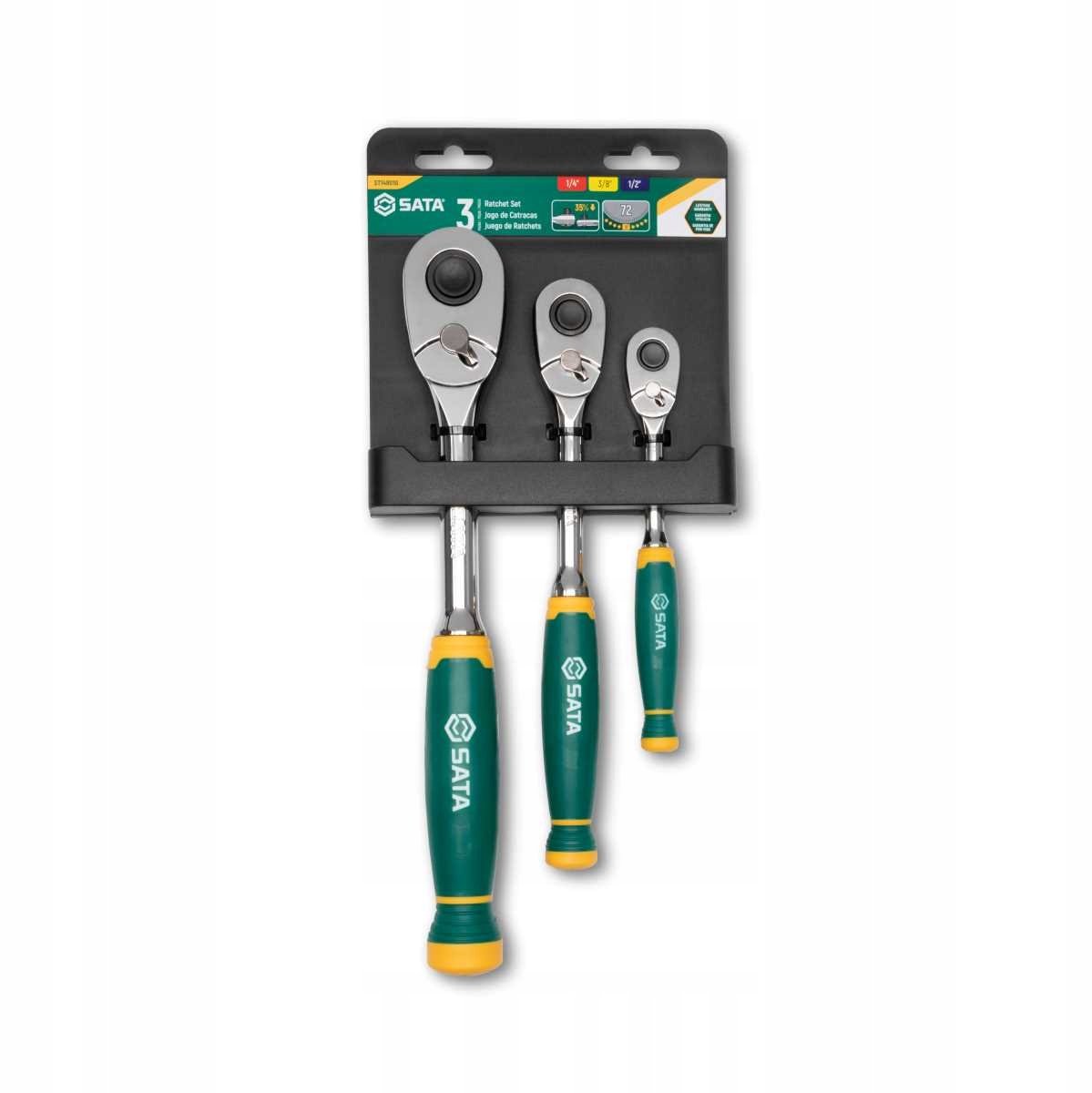 SATA Professionele Ratel Set 1/4" 3/8" 1/2" 72 Tanden