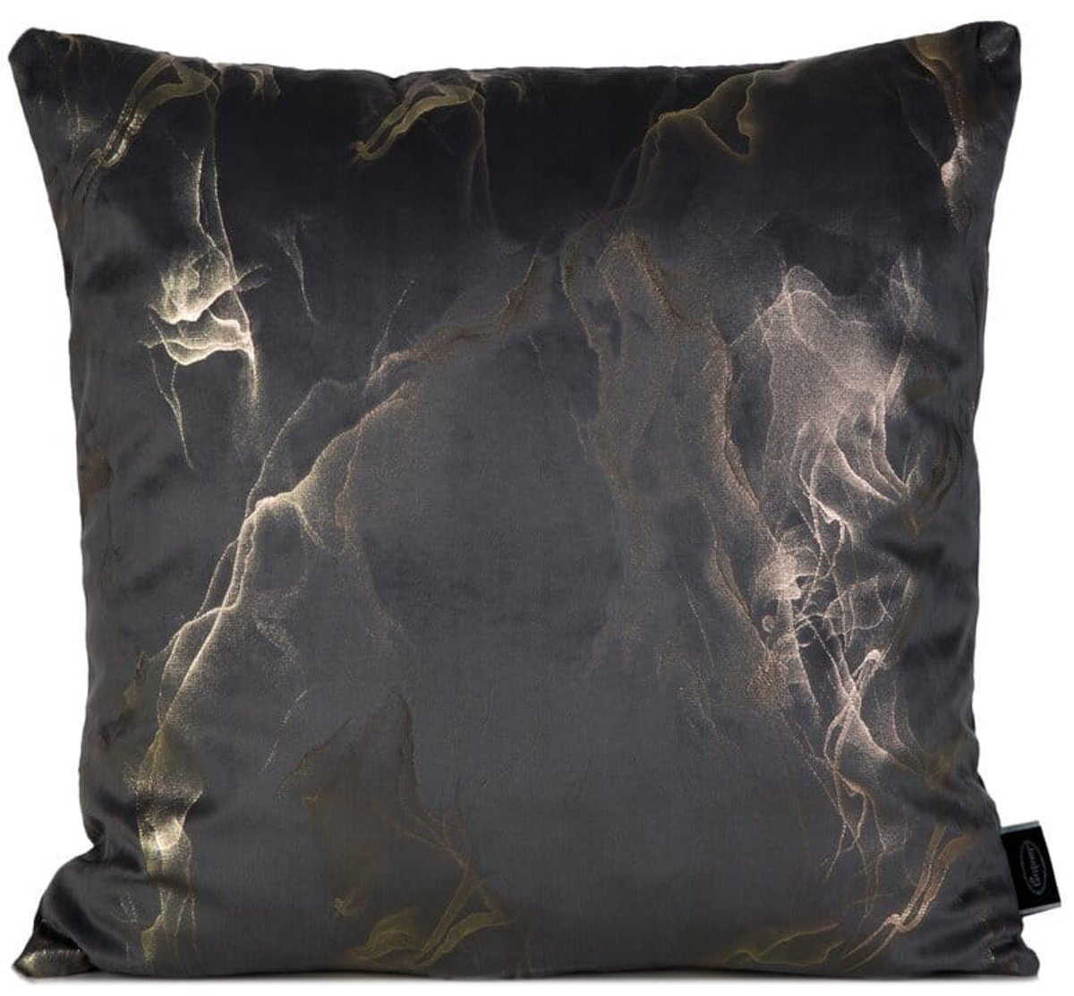 Eurofirany Naira Sierkussenhoes Zwart Goud 45x45 cm - Luxe Velours