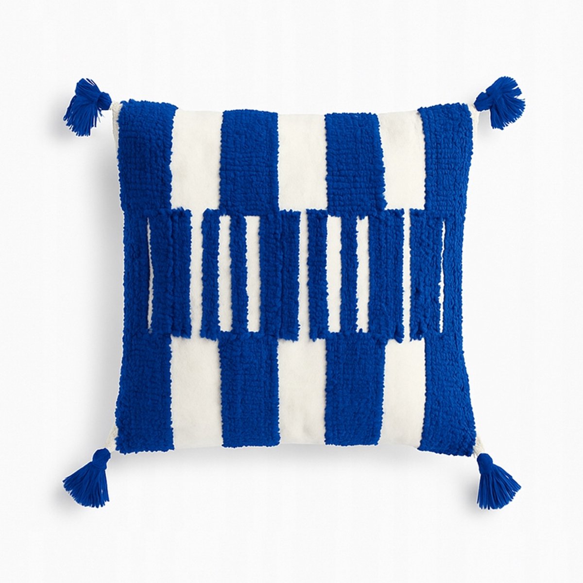 Decoratieve Kussenhoes met Franjes 43x43 cm - Boho Blauwe Patronen